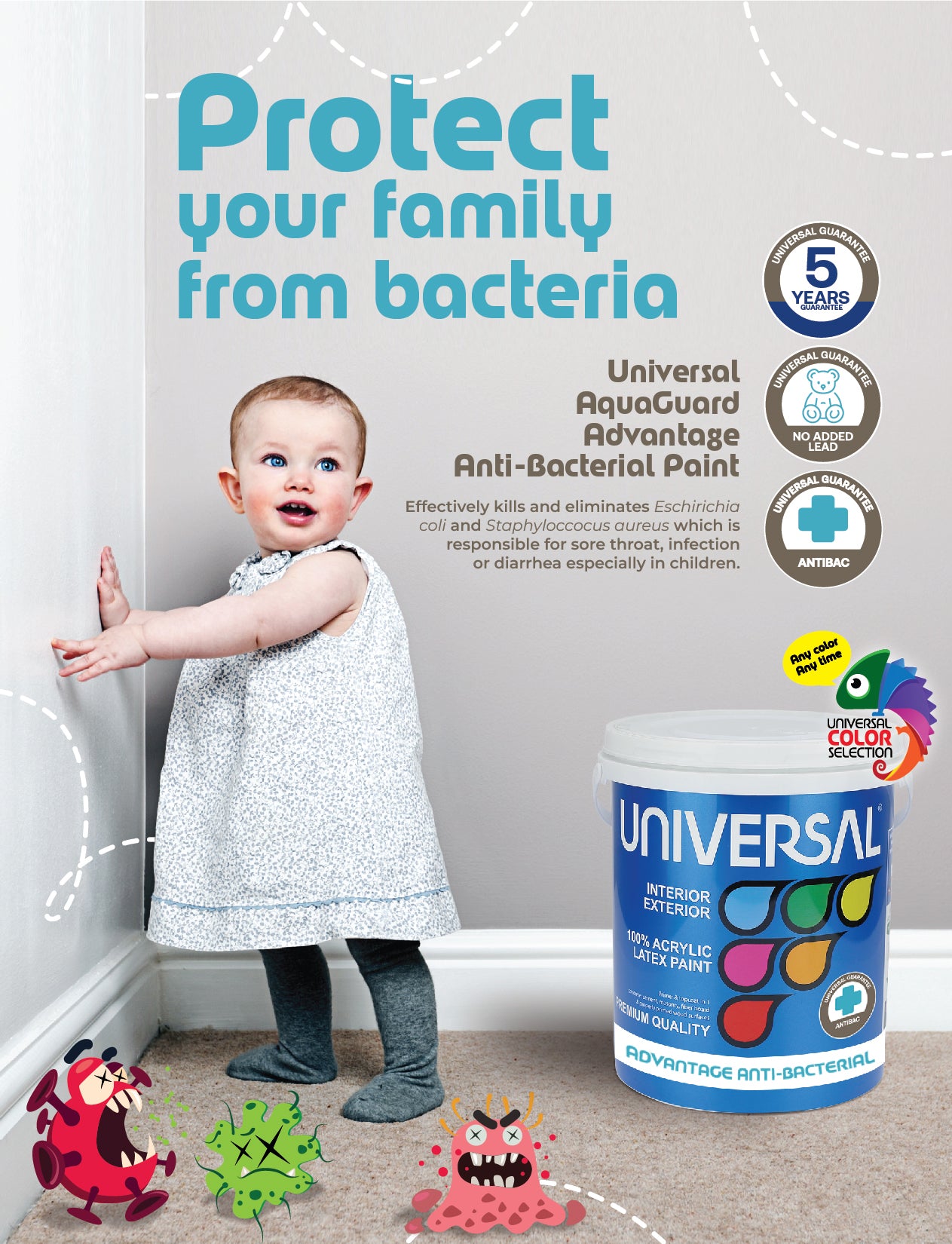 UNIVERSAL ADVANTAGE ANTI-BACTERIAL INTERIOR PAINT