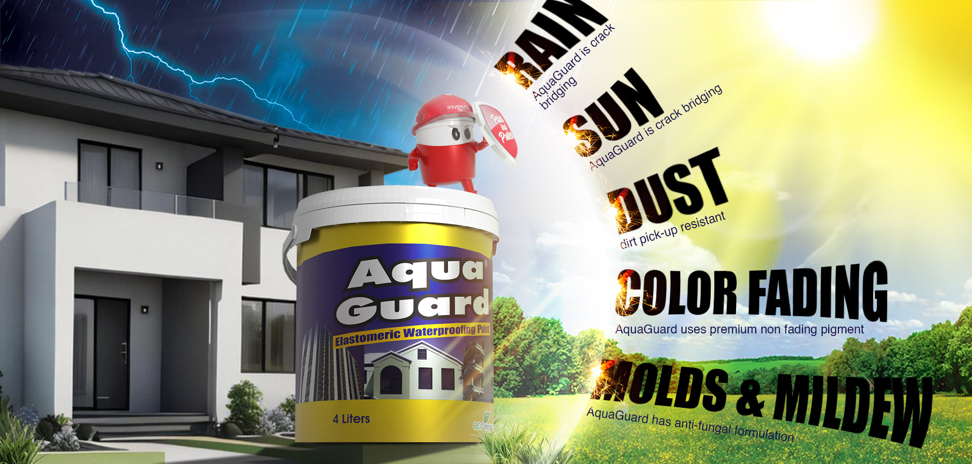 UNIVERSAL AQUAGUARD ELASTOMERIC WATERPROOFING PAINT